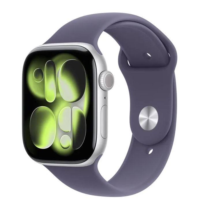 Apple Watch Series 11 GPS 46 mm Silber Aluminium Purple Fog Sport Band M/L