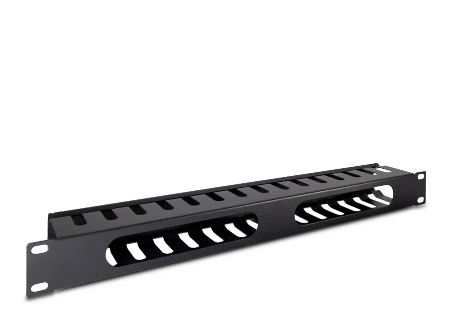 Inter-Tech 88887276 Rack-Kabelkanal 1U 48,3 cm (19") 15 Durchführungen Schwarz, RAL 9005