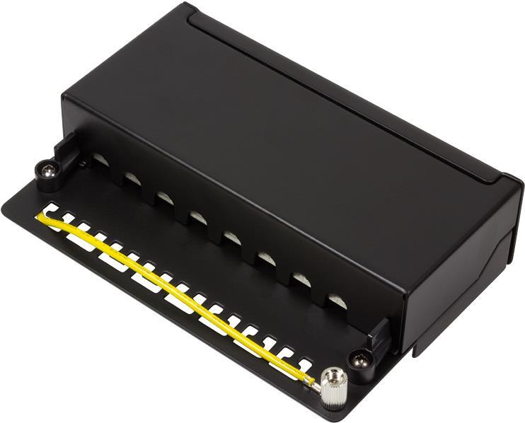 LogiLink NP0018B Patch Panel 8-Port CAT 6a STP 10 Gigabit Ethernet Schwarz