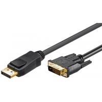 Wentronic Goobay DisplayPort zu DVI-D Adapterkabel 1.2, Schwarz, 1 m - DisplayPort-Stecker > DVI-D-Stecker Dual-Link (24+1-Pin) (51960)