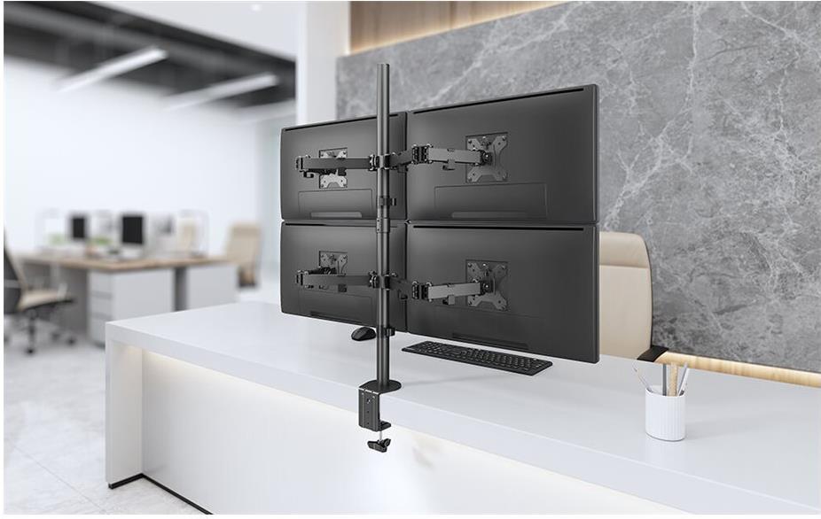 Neomounts FPMA-D550D4 Befestigungskit für 4 Monitore 13"-32" Full-Motion Schwarz