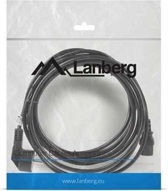 Lanberg Stromkabel CEE 7/7 auf IEC 60320 C13 90° gewinkelt 10 A 10 m Schwarz