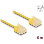 Delock RJ45 Netzwerkkabel Cat.6 UTP Ultra Slim 5 m gelb mit kurzen Steckern (80914)