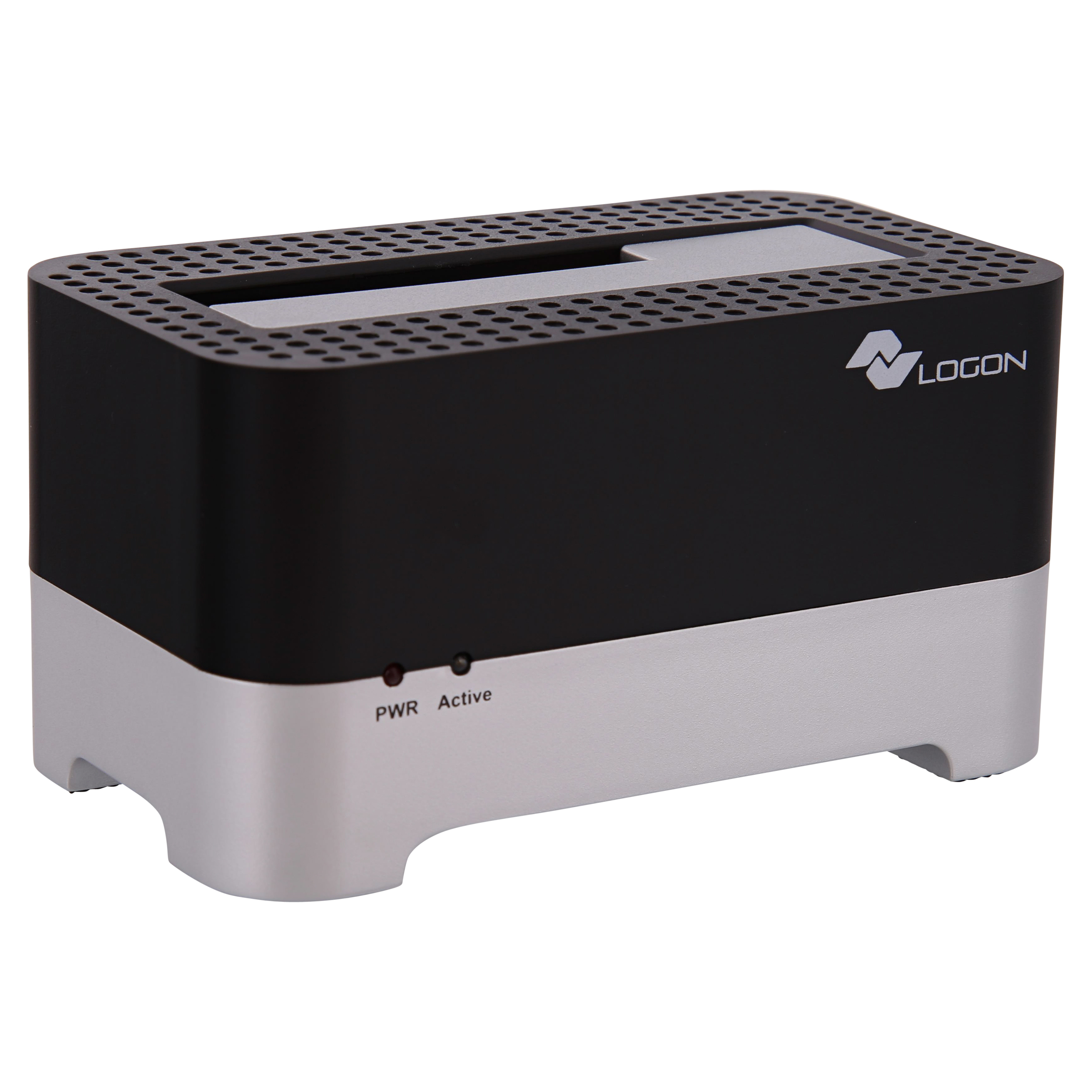LOGON PROFESSIONAL LHC030 Festplattengehäuse 2,5"/3,5" HDD/SSD SATA USB 2.0 Type-B Schwarz, Silber