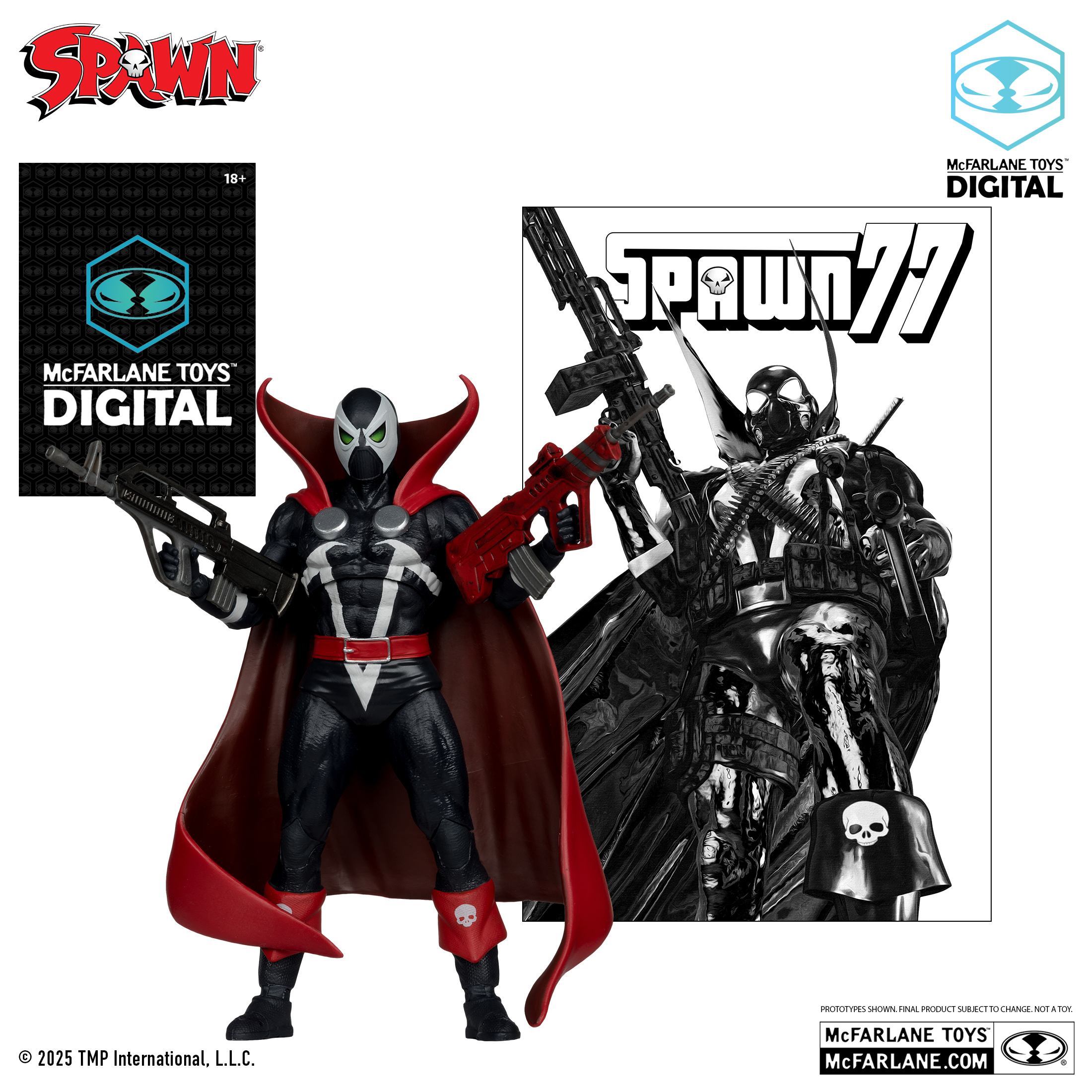MCFARLANE Toys Spawn Sammelfigur 7" mit Comic Schwarz, Rot