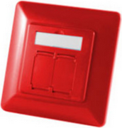 S/CONN Quality Universal Abdeckrahmen 2 fach für Netzwerkdosen in rot (16674281R)