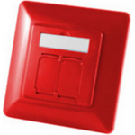 S/CONN Quality Universal Abdeckrahmen 2 fach für Netzwerkdosen in rot (16674281R)
