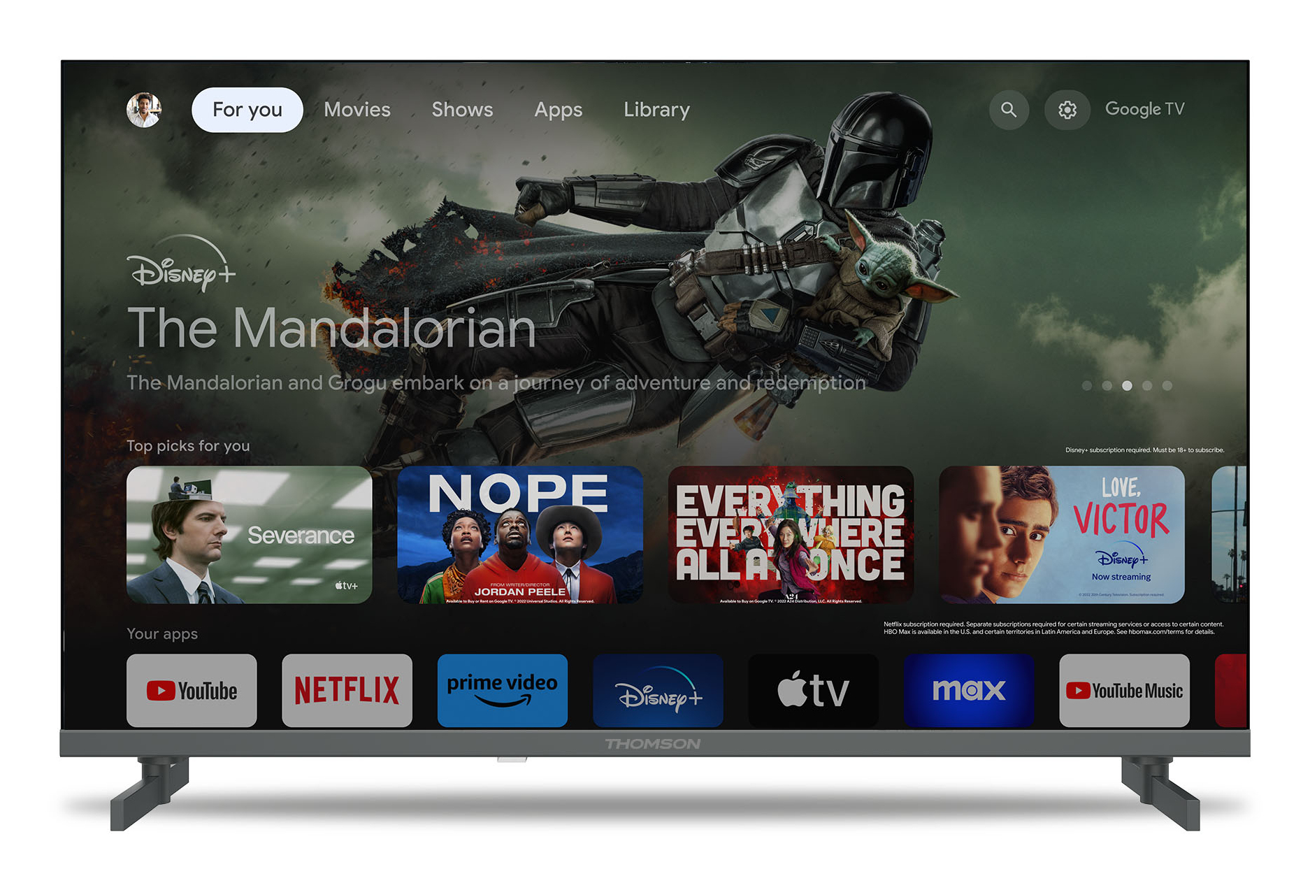 Thomson 65QG4S14 QLED Fernseher 65" 4K Ultra HD Google TV Grau