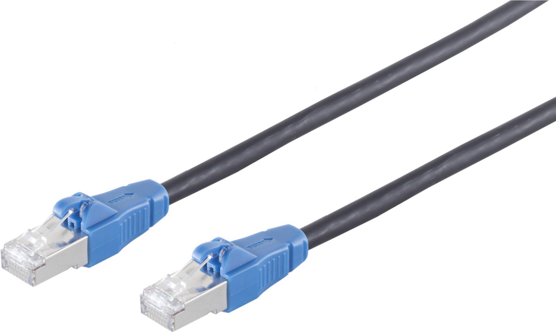 S-CONN S/CONN maximum connectivity Netzwerkkabel-Patchkabel CAT 6a easy pull, schwarz, 0,25m (08-270