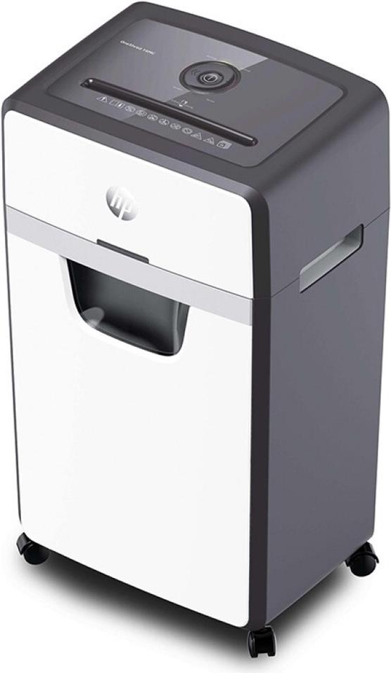 HP OneShred 16MC Aktenvernichter Mikro-Schnitt 16 Blatt P-5 30 l Weiß, Schwarz