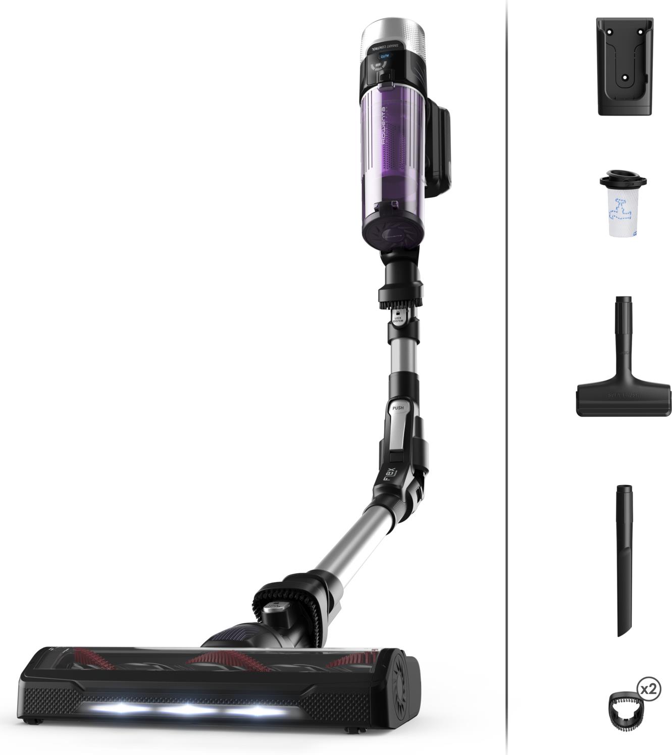 Rowenta RH2037 2-in-1-Stabstaubsauger Akku Trocken Beutellos 0,4 l 250 W Schwarz - Violett (RH2037)