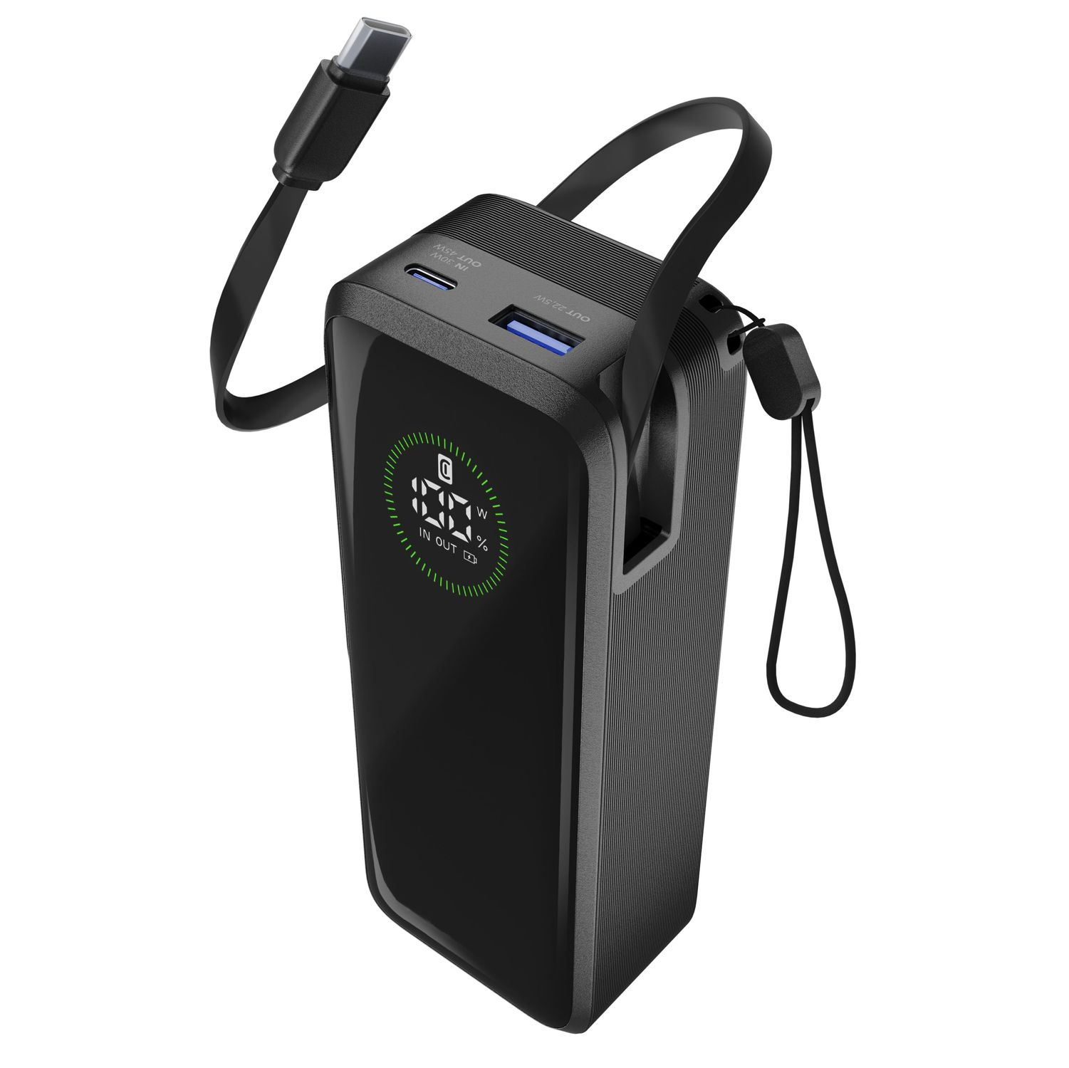 Cellularline ROLLER 20000 Powerbank 20000 mAh 65 W USB-A USB-C Schwarz