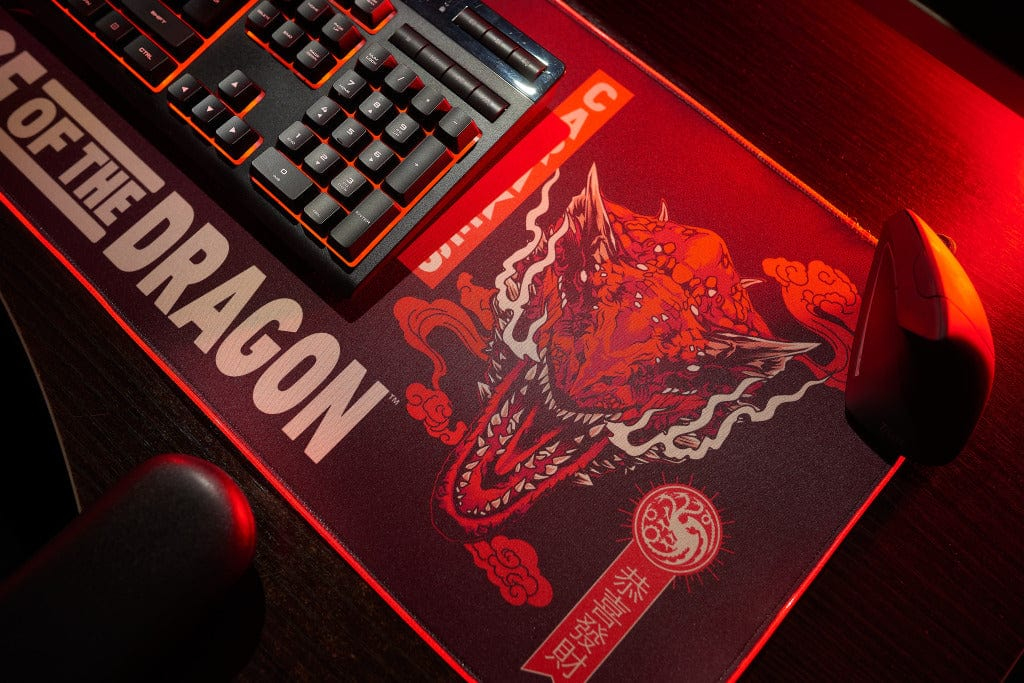 Numskull Gaming-Mauspad House of the Dragon mit Wireless Ladegerät 80 x 30 cm Schwarz