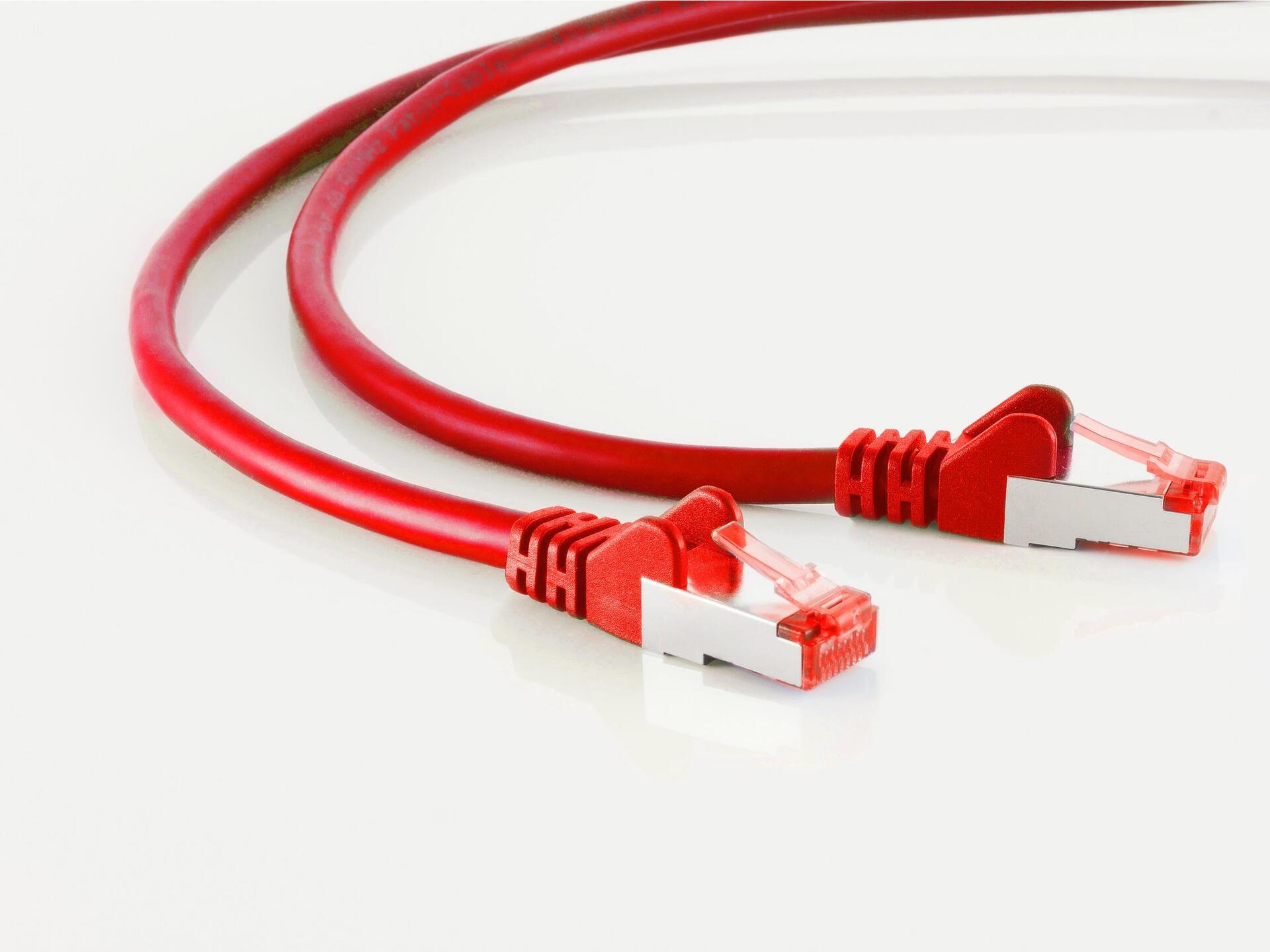 S/CONN maximum connectivity Netzwerkkabel-Patchkabel, cat 6A, S/FTP, PIMF, Halogenfrei, GHMT-ZERTIFIZIERT, rot, 0,15m (75711-A0.15R)