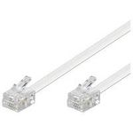 Wentronic Goobay Modularanschlusskabel, Weiß, 3 m - RJ11/RJ14-Stecker (6P4C) auf RJ11/RJ14-Stecker (6P4C) (93067)