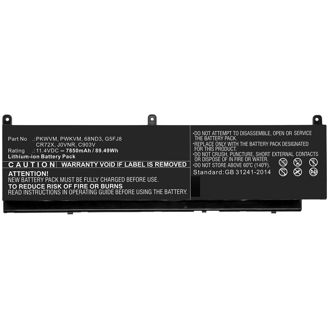CoreParts MBXDE-BA0218 Laptop-Batterie 7850 mAh Schwarz