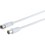 S/CONN maximum connectivity Antennenkabel, 100% geschirmt, F-Stecker auf Koax-Stecker, RG 59, > 80 dB, weiß 1,5m (80062-32)