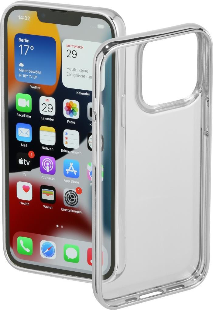 Hama Cover Clear&Chrome für Apple iPhone 13 Pro, Silber (00177895)