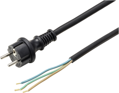 Sygonix SY-6029108 Strom Anschlusskabel Schwarz 3.00 m (SY-6029108)