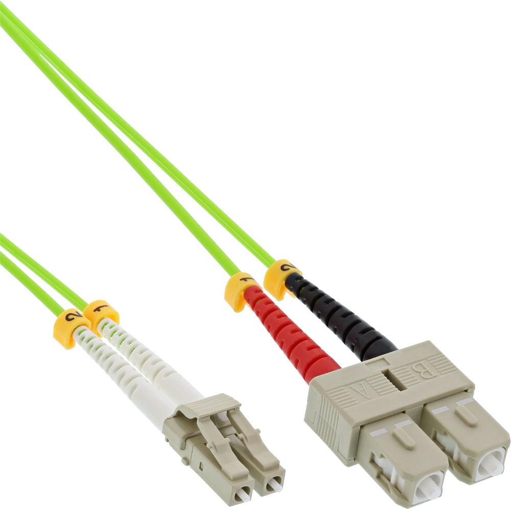 INLINE LWL Duplex Kabel, LC/SC, 50/125µm, OM5, 25m