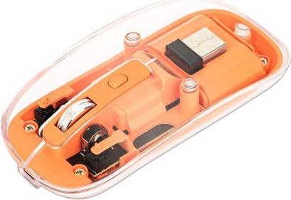 Manhattan Funkmaus USB-A 4Tasten RGB LED orange transparent (190282)