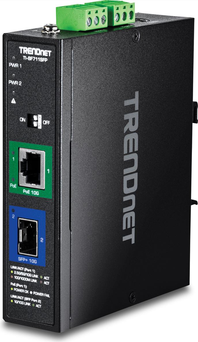 TRENDnet TI-BF711SFP Medienkonverter Industrial 10G SFP+ auf PoE++ (TI-BF711SFP)