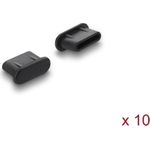 Delock Staubschutz für USB Type-C™ Buchse 10 Stück Silikon schwarz (87408)