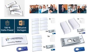 AVERY Zweckform Namensschilder mit Magnet 7,0 x 3,0 cm (POL30MA66-10DR)