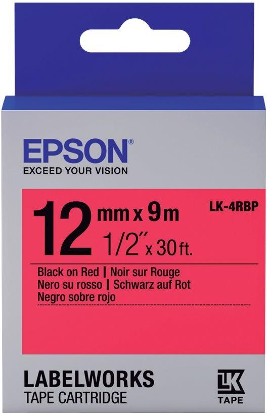 EPSON POS Epson Label Cartridge Pastel LK-4RBP Black/Red 12mm (9m) (C53S654007)
