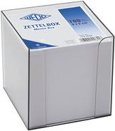 WEDO Zettelbox, aus Kunststoff, rauchglas, Füllung: weiß mit 700 Blatt weißem Papier gefüllt (90 x 90 mm) (270 2650)
