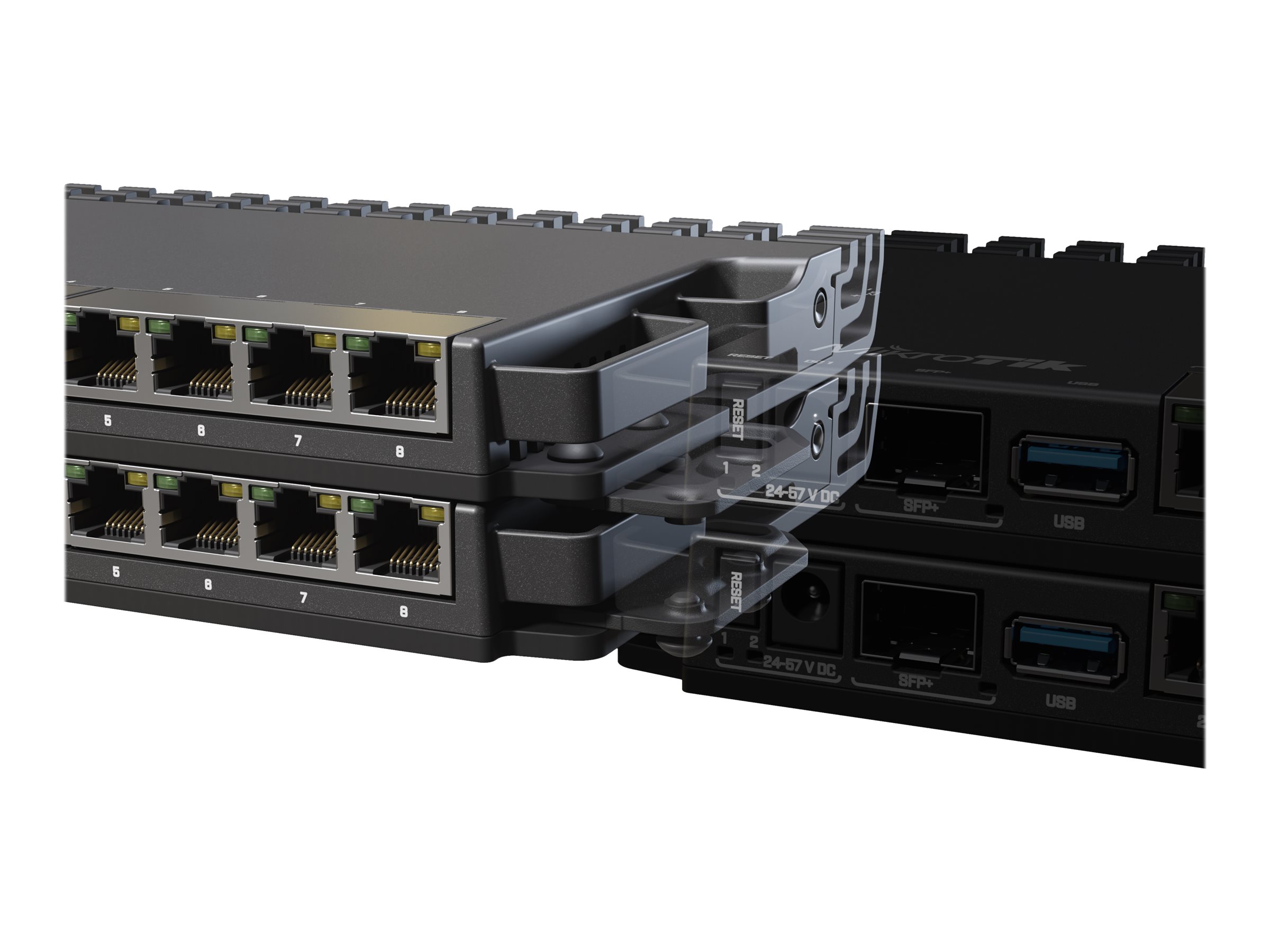 MikroTik K-79 Rackmontagesatz 1U für RB5009UG+S+IN Schwarz