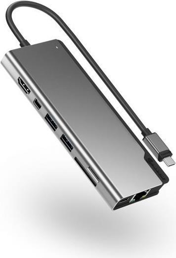 ALOGIC ULDPLSV2-SGR Notebook-Dockingstation & Portreplikator Kabelgebunden USB 3.2 Gen 1 (3.1 Gen 1) Type-C Schwarz - Grau (ULDPLSV2-SGR)