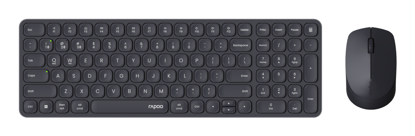 Rapoo 9310M Multi-Mode Deskset Kabellos QWERTZ Schwarz