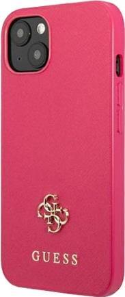 GUESS Hard Cover Saffiano 4G Small Metal Logo Pink, für iPhone 13 Mini, GUHCP13SPS4MF (GUHCP13SPS4MF)