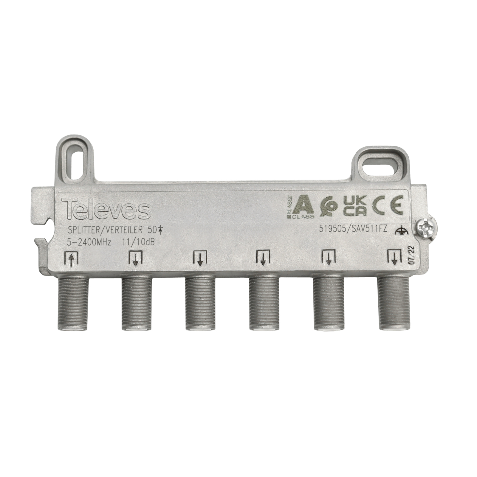 Televes SAV511FZ 5-fach Verteiler 5-2400 MHz 10 dB Edelstahl