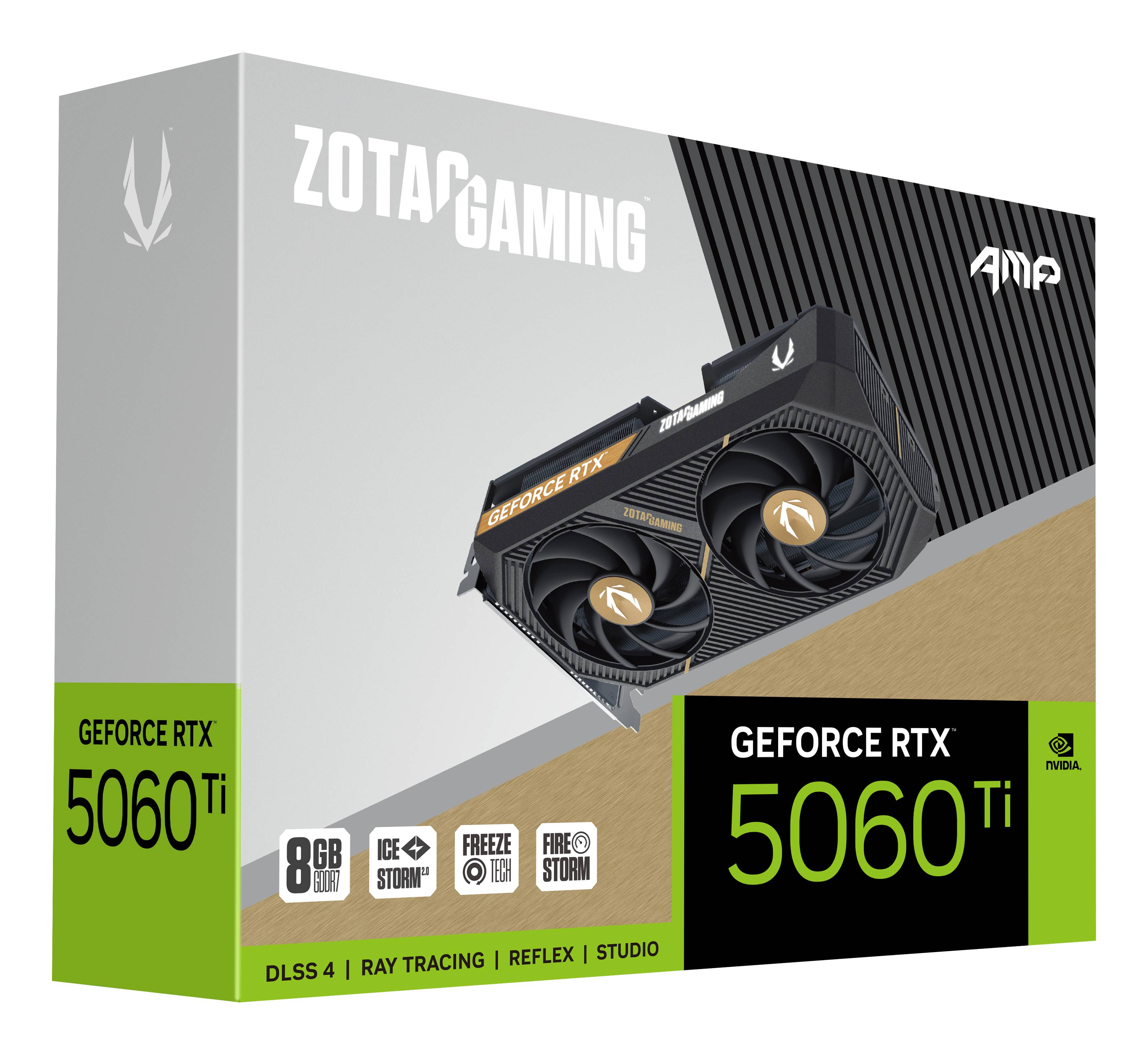 ZOTAC GAMING GeForce RTX 5060 Ti 8GB AMP GDDR7 PCIe 5.0 Schwarz