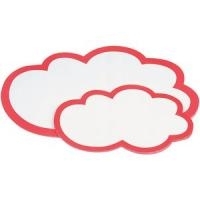 magnetoplan Moderationskarten Wolken klein, 420 x 250 mm Farbe: weiß - rot (111152003)