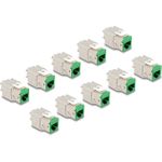 Delock Keystone Modul RJ45 Buchse zu LSA Cat.6A werkzeugfrei grün Set 10 Stück (88116)