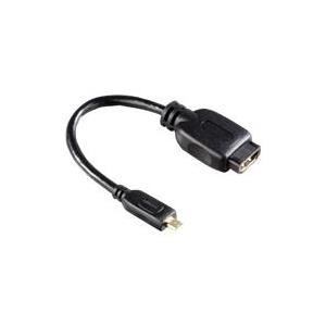 Hama HDMI Cable Adapter - HDMI-Adapter - mikro HDMI (M) bis HDMI (W) - 10 cm - Schwarz