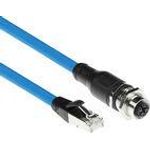 ACT Industrial 3.00 meters Sensor cable M12X 8-pin female chassis to RJ45, Superflex SF/UTP TPE cable, shielded (SC4951)