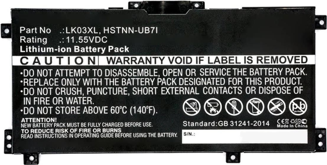 HP Battery 3 Cell 52Wh 4.55Ah LI (L08855-856)