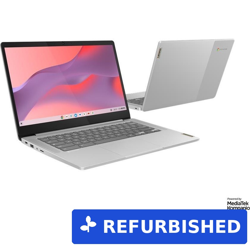 Lenovo IdeaPad Slim 3 Chrome Chromebook 35,6 cm (14") Full HD MediaTek Kompanio 520 4 GB LPDDR4x-SDRAM 128 GB eMMC Wi-Fi 6 (802.11ax) ChromeOS Grau (82XJ002KGE) (geöffnet)