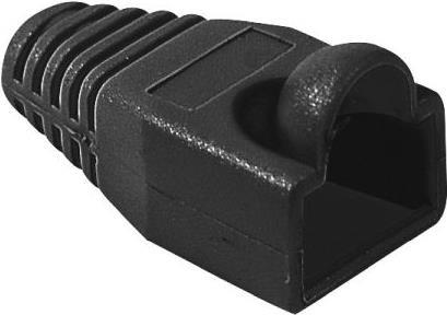 EXERTIS CONNECT Knickschutztülle für Modularstecker RJ45, Rundkabel, schwarz, VPE 10 Stück