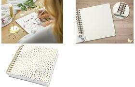 sigel Spiralbuch Jolie Inspire Square "Golden Rain" ca. DIN A5 quadratisch, 234 x 215 mm, blanko, 120 g/qm - 1 Stück (JQ100)