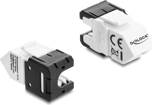 Delock Keystone Modul RJ45 Buchse zu LSA Cat.6A 45° gewinkelte ungeschirmt 180° (90939)