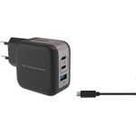 Conceptronic ALTHEA17B 67W GaN USB-C Ladegerät 2x USB-C 1x USB-A schwarz