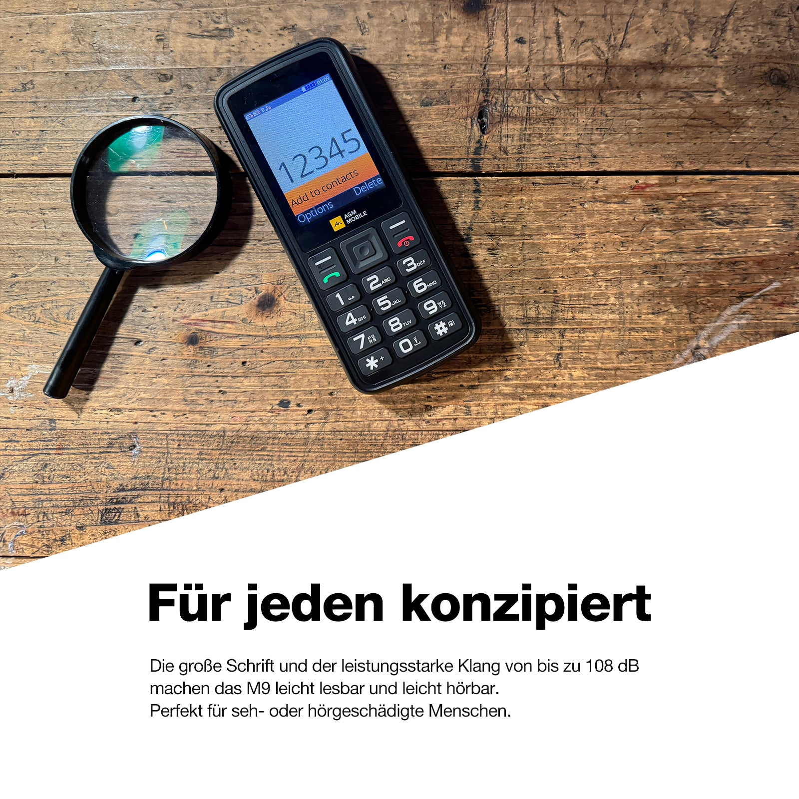AGM M9 4G Feature Phone 2.4" Outdoor Schwarz