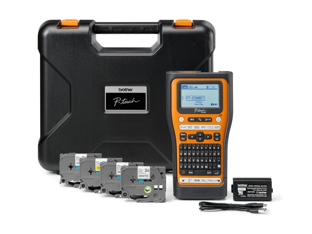 Brother P-Touch PT-E560BTSP Etikettendrucker Thermotransfer 180 dpi 24 mm Schwarz, Orange