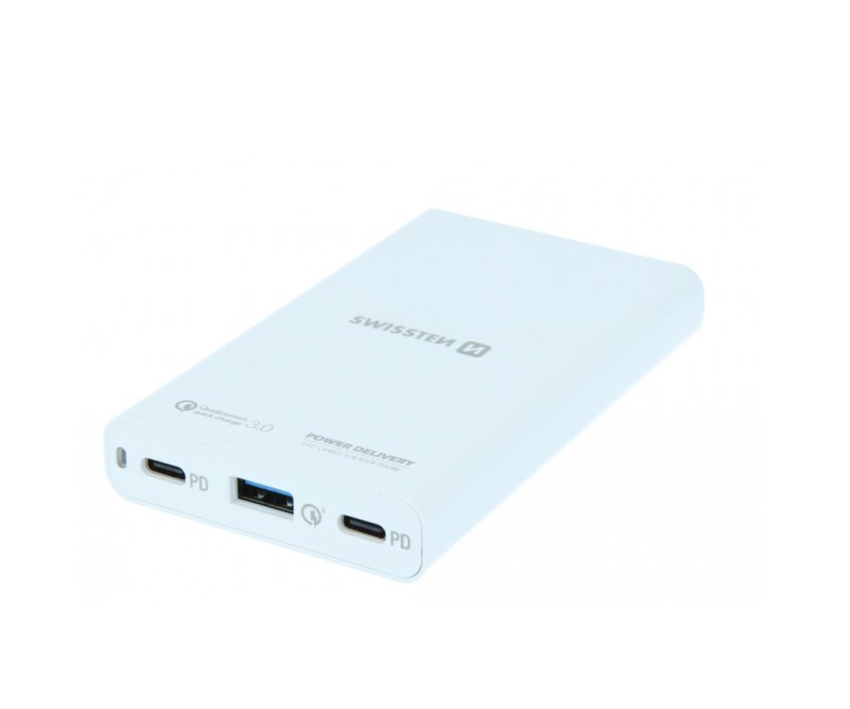 Swissten Reiseladegerät 60W PD3.0 QC3.0 PPS 2x USB-C Weiß