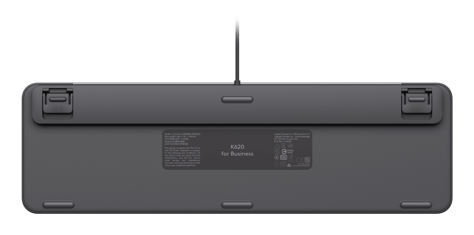 Logitech Signature Slim Wired K620 for Business Tastatur USB-C QWERTY US International Graphite